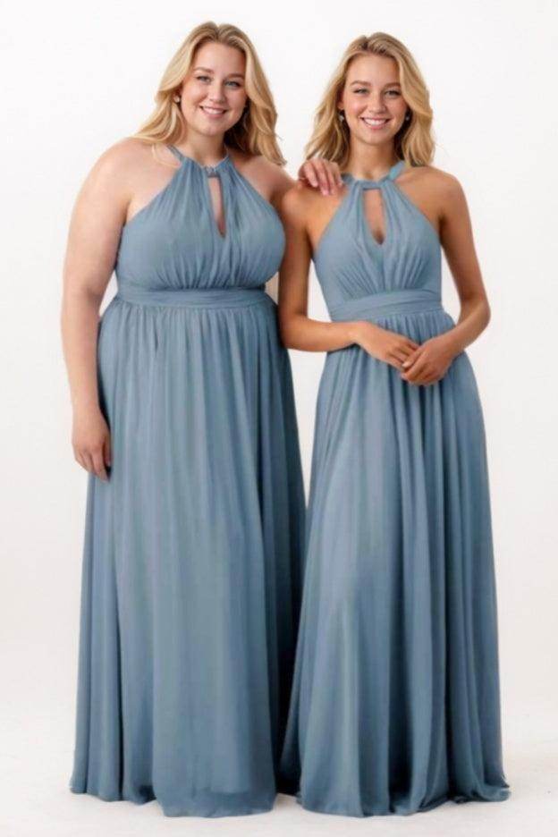 A-Line Maxi Chiffon Bridesmaid Dress CB0773 - COCOMELODY
